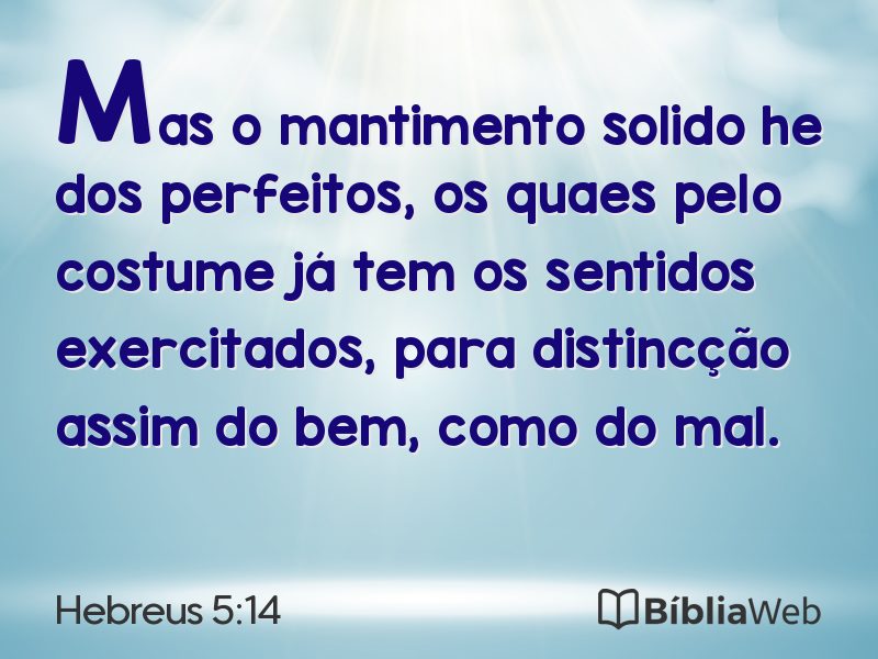 Hebreus 5:14 em imagem para compartilhar