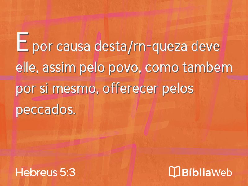 Hebreus 5:3 em imagem para compartilhar