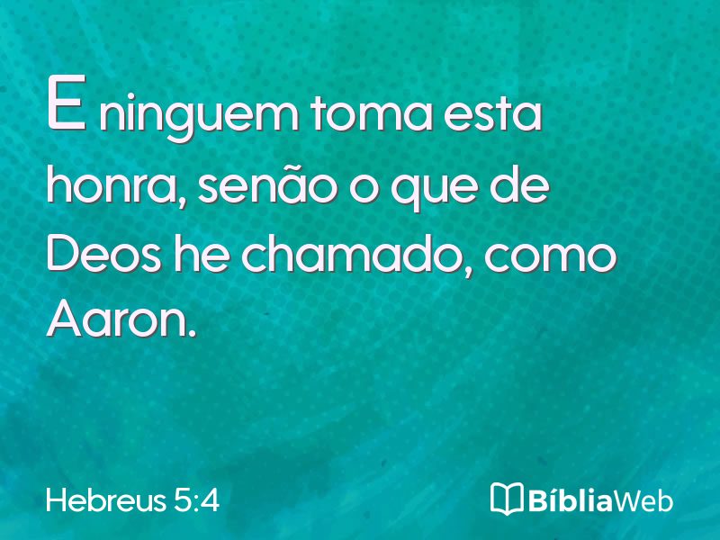 Hebreus 5:4 em imagem para compartilhar