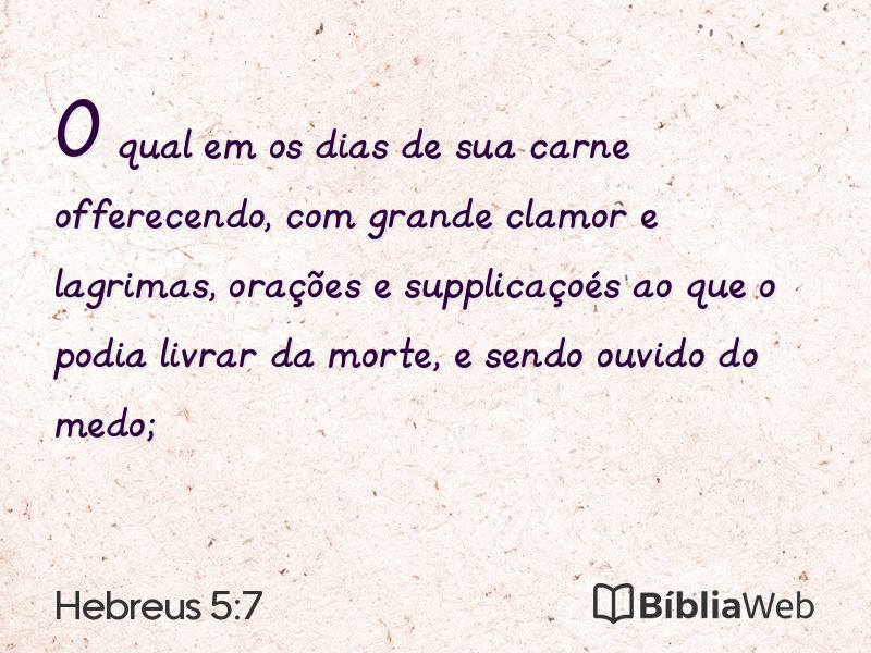 Hebreus 5:7 em imagem para compartilhar