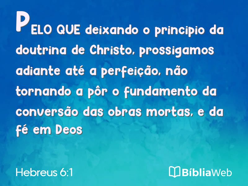 Hebreus 6:1 em imagem para compartilhar