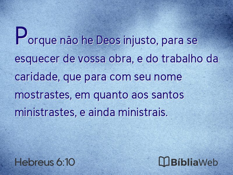 Hebreus 6:10 em imagem para compartilhar
