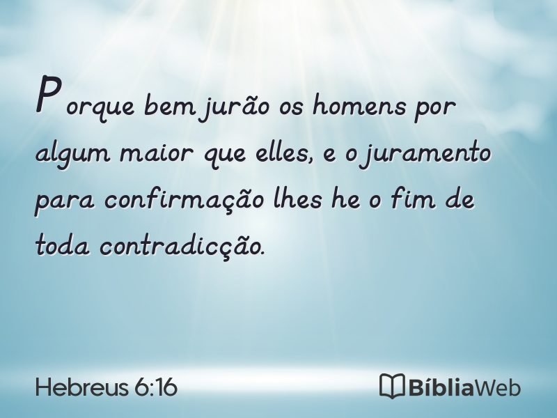 Hebreus 6:16 em imagem para compartilhar