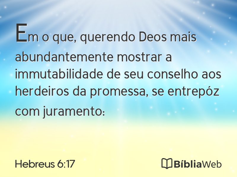 Hebreus 6:17 em imagem para compartilhar