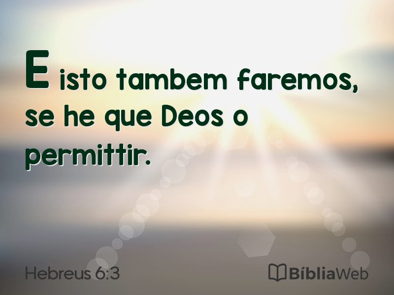Hebreus 6:3 em imagem para compartilhar