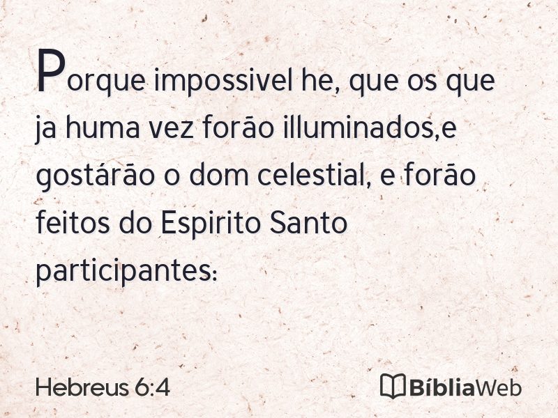 Hebreus 6:4 em imagem para compartilhar