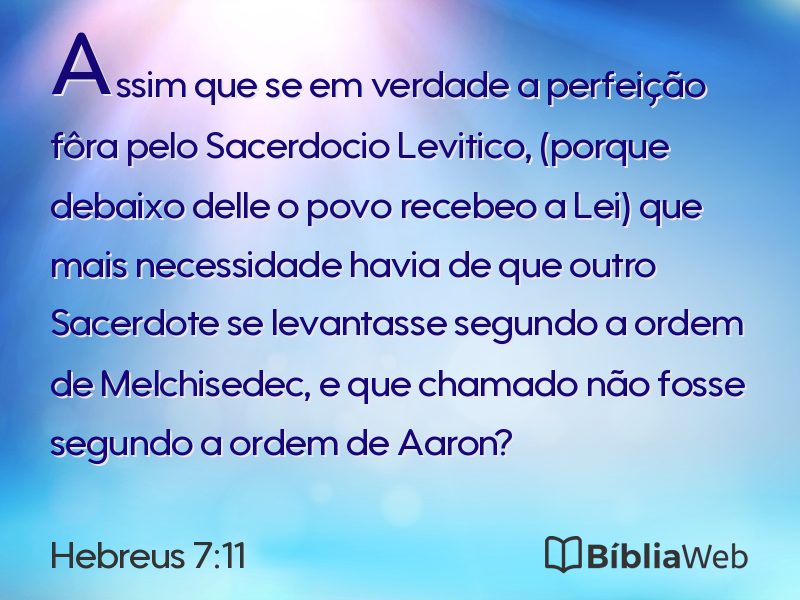 Hebreus 7:11 em imagem para compartilhar