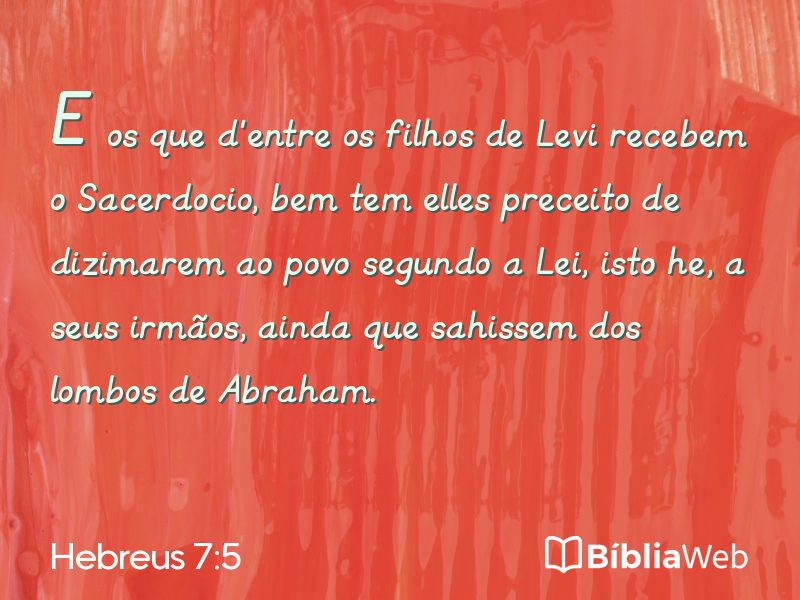 Hebreus 7:5 em imagem para compartilhar