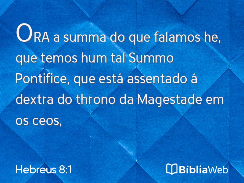 Hebreus 8:1 em imagem para compartilhar