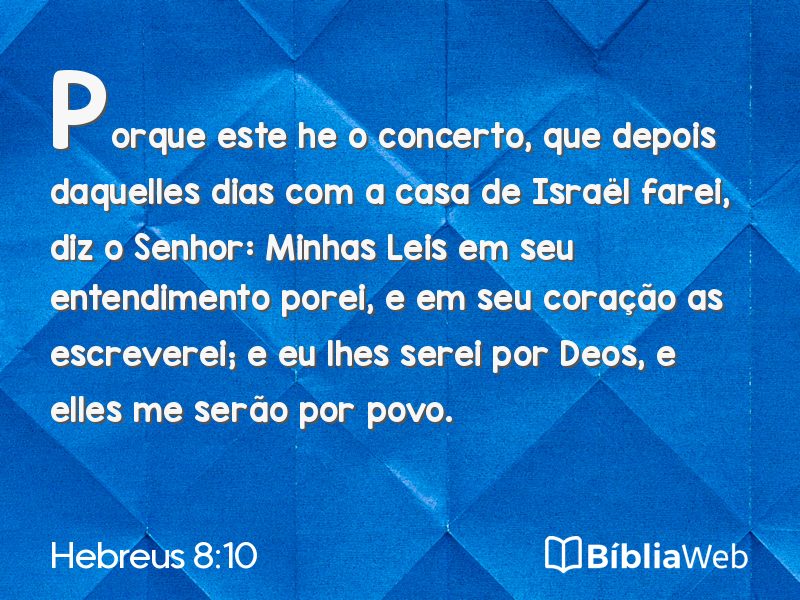 Hebreus 8:10 em imagem para compartilhar