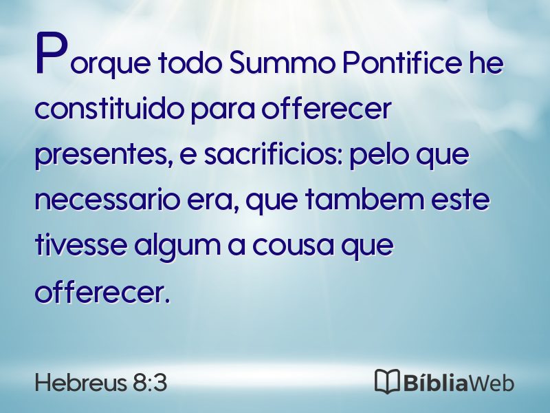 Hebreus 8:3 em imagem para compartilhar