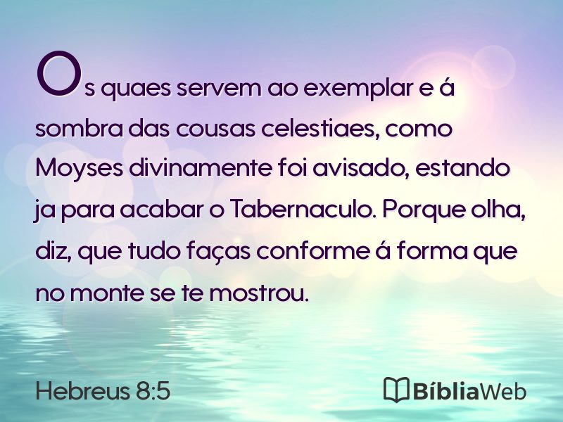 Hebreus 8:5 em imagem para compartilhar