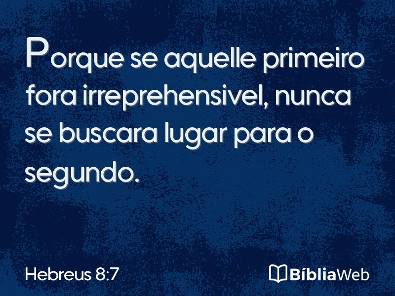 Hebreus 8:7 em imagem para compartilhar