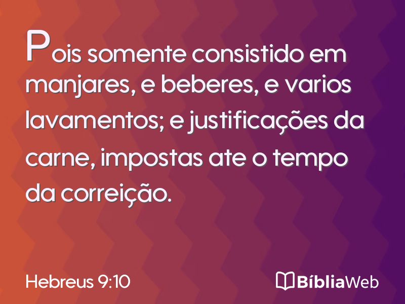 Hebreus 9:10 em imagem para compartilhar