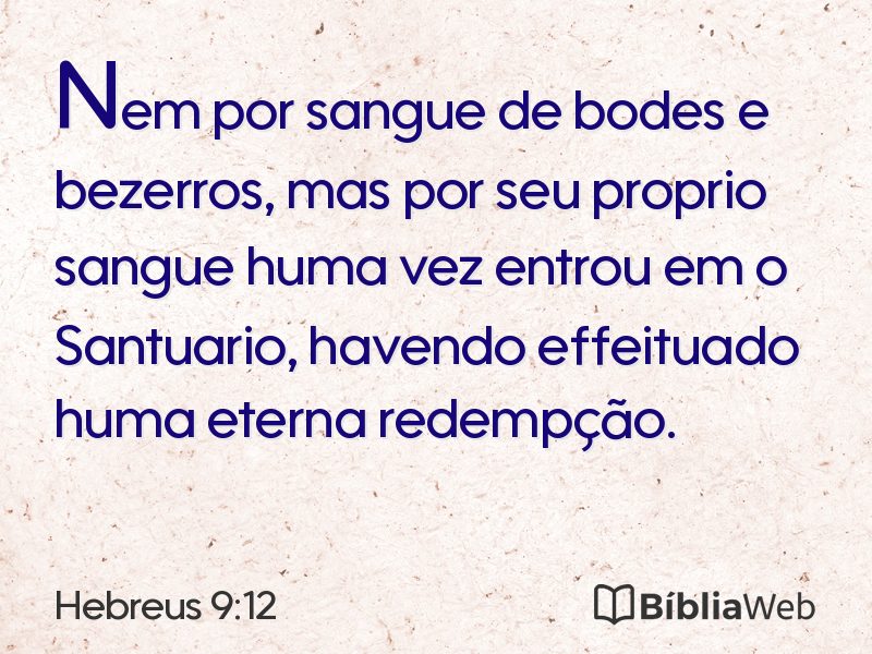 Hebreus 9:12 em imagem para compartilhar
