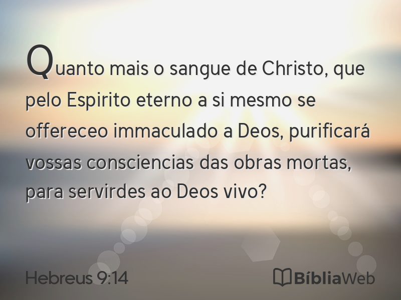 Hebreus 9:14 em imagem para compartilhar