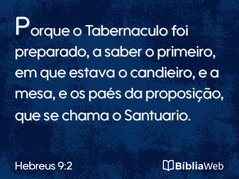 Hebreus 9:2 em imagem para compartilhar