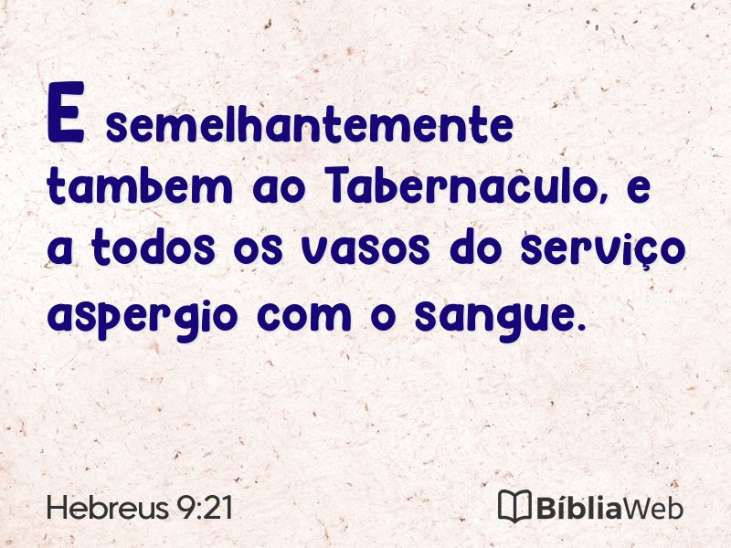 Hebreus 9:21 em imagem para compartilhar