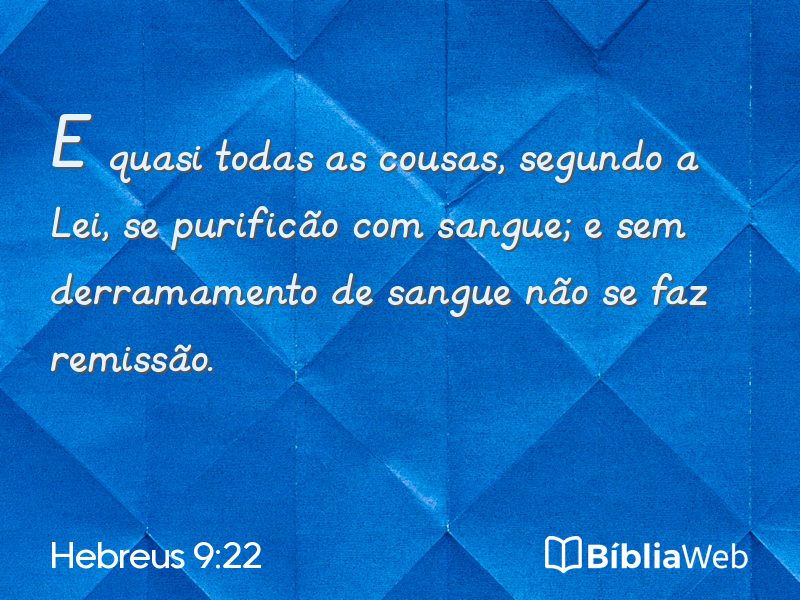 Hebreus 9:22 em imagem para compartilhar