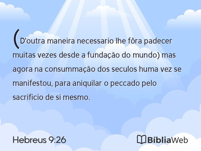 Hebreus 9:26 em imagem para compartilhar