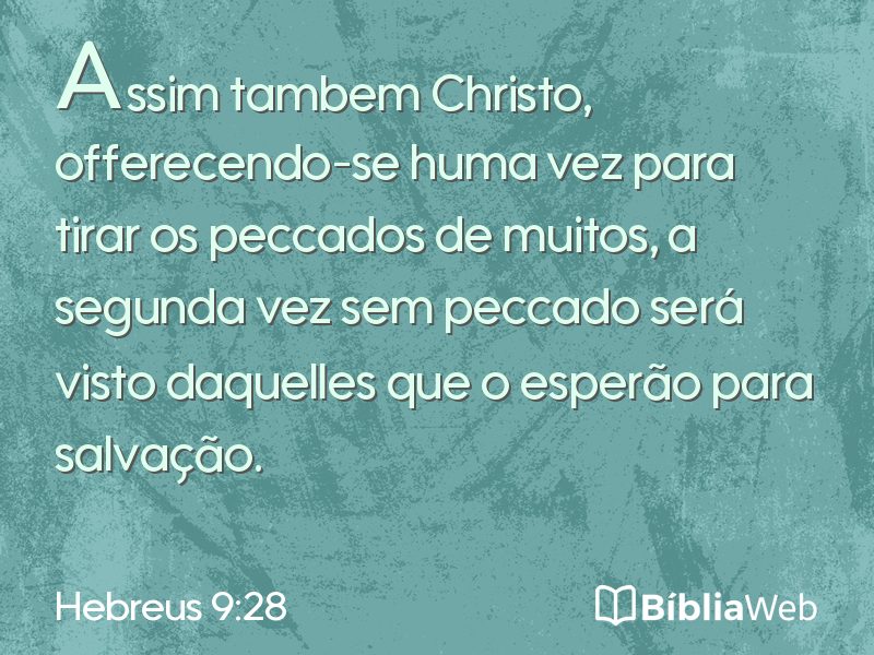 Hebreus 9:28 em imagem para compartilhar