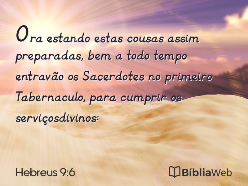 Hebreus 9:6 em imagem para compartilhar