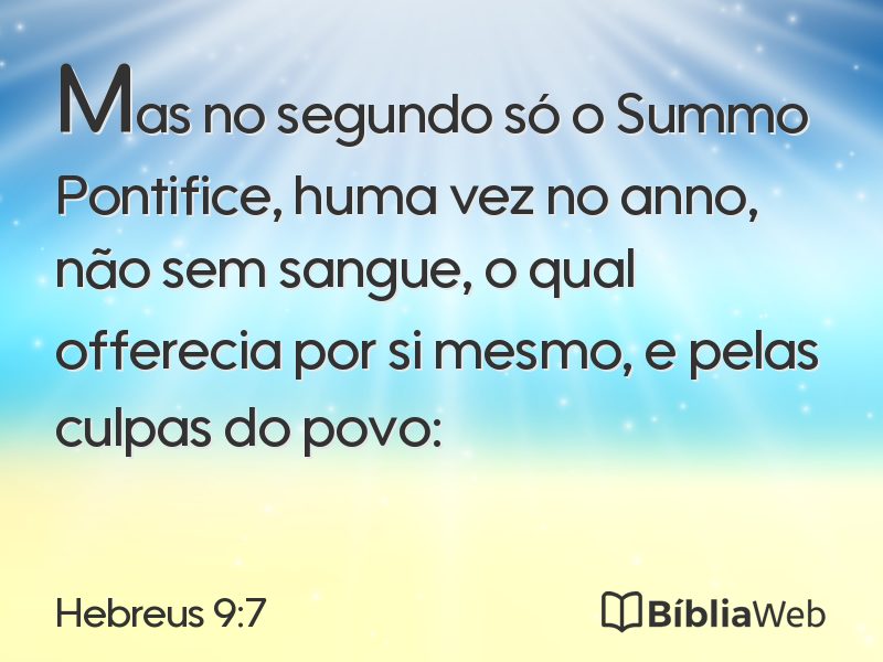 Hebreus 9:7 em imagem para compartilhar