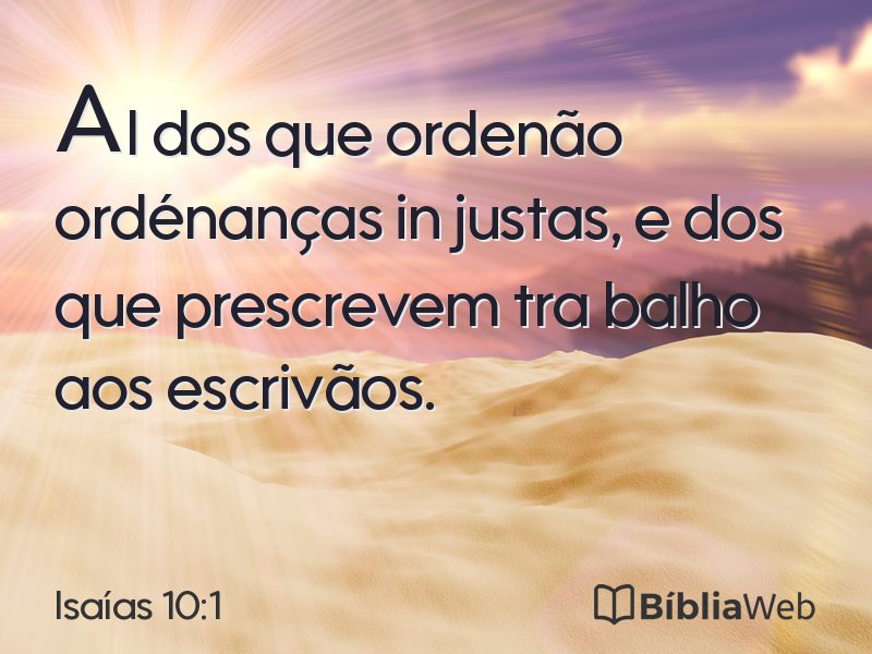 Isaías 10:1 em imagem para compartilhar
