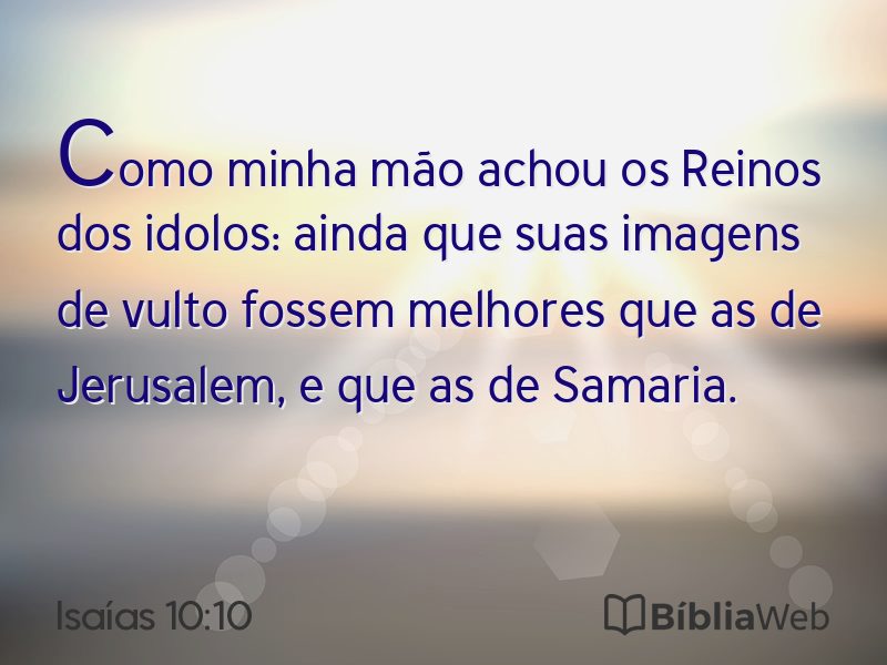 Isaías 10:10 em imagem para compartilhar