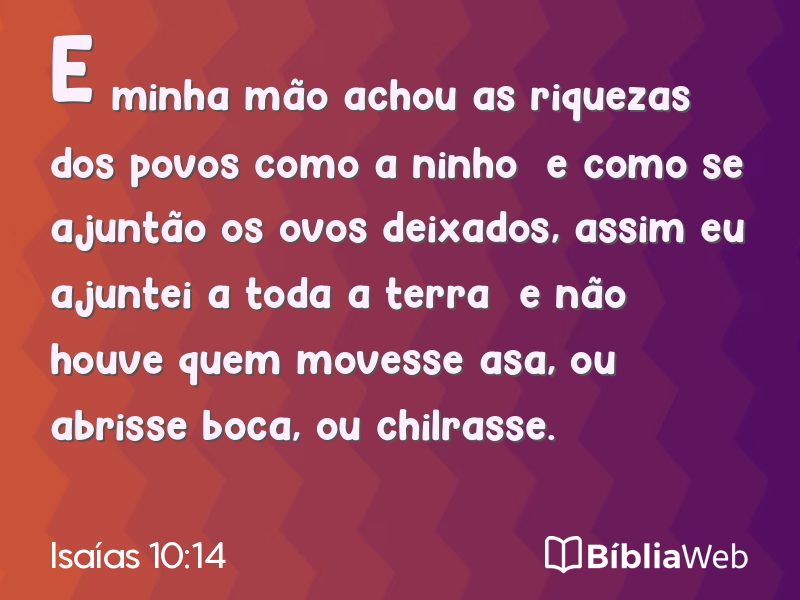 Isaías 10:14 em imagem para compartilhar
