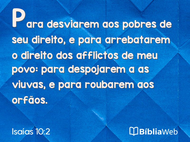Isaías 10:2 em imagem para compartilhar