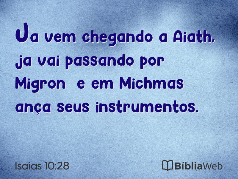 Isaías 10:28 em imagem para compartilhar