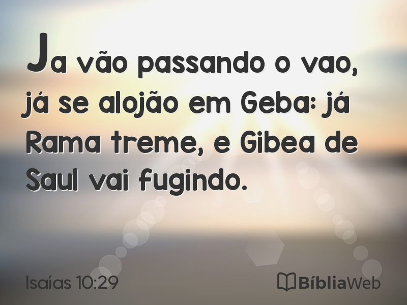 Isaías 10:29 em imagem para compartilhar
