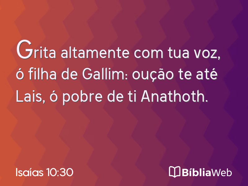 Isaías 10:30 em imagem para compartilhar