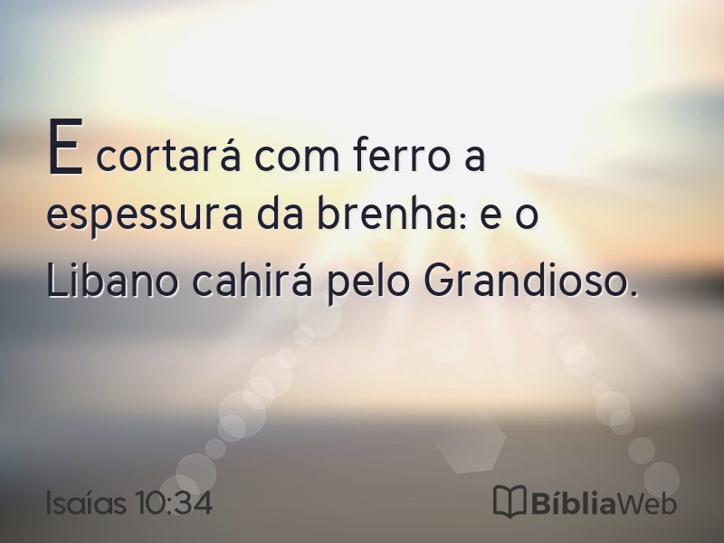 Isaías 10:34 em imagem para compartilhar