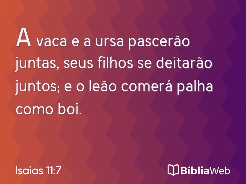 Isaías 11:7 em imagem para compartilhar