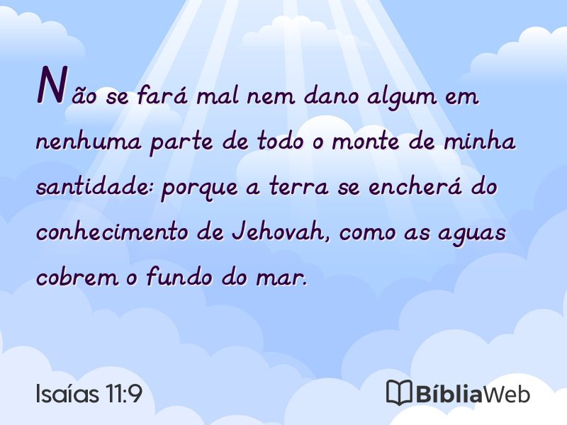 Isaías 11:9 em imagem para compartilhar