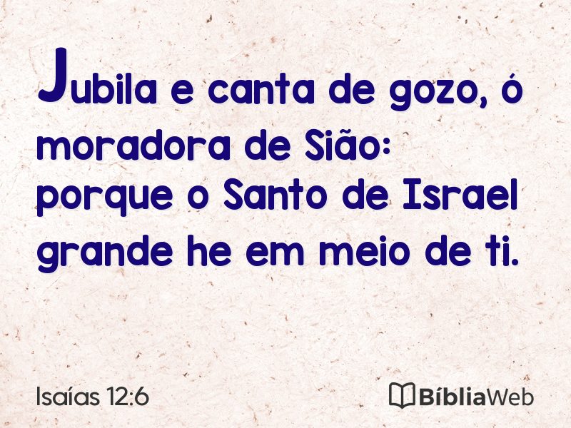 Isaías 12:6 em imagem para compartilhar