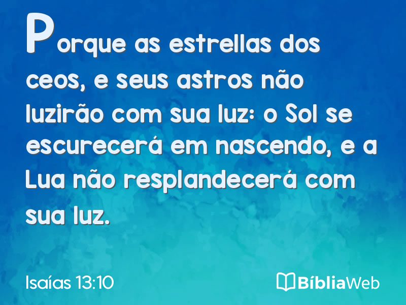 Isaías 13:10 em imagem para compartilhar