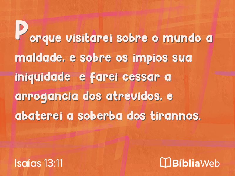 Isaías 13:11 em imagem para compartilhar