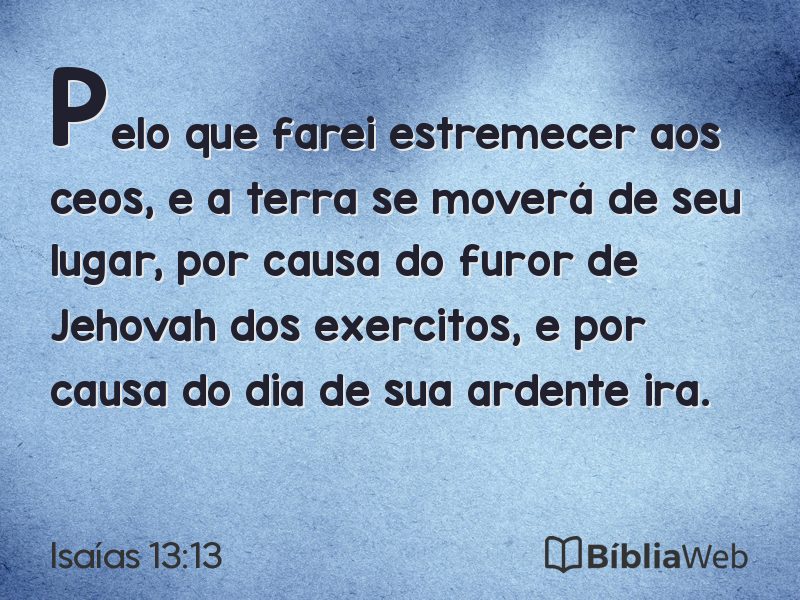 Isaías 13:13 em imagem para compartilhar