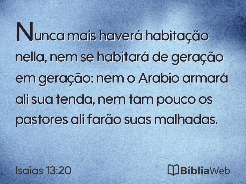 Isaías 13:20 em imagem para compartilhar