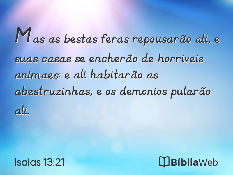 Isaías 13:21 em imagem para compartilhar