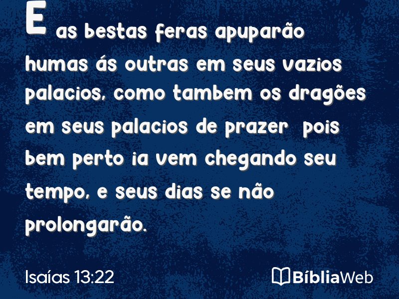 Isaías 13:22 em imagem para compartilhar
