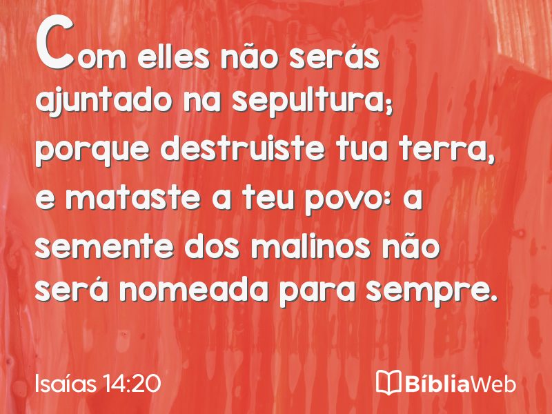 Isaías 14:20 em imagem para compartilhar