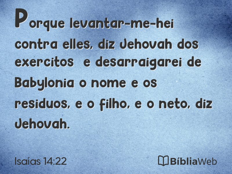 Isaías 14:22 em imagem para compartilhar
