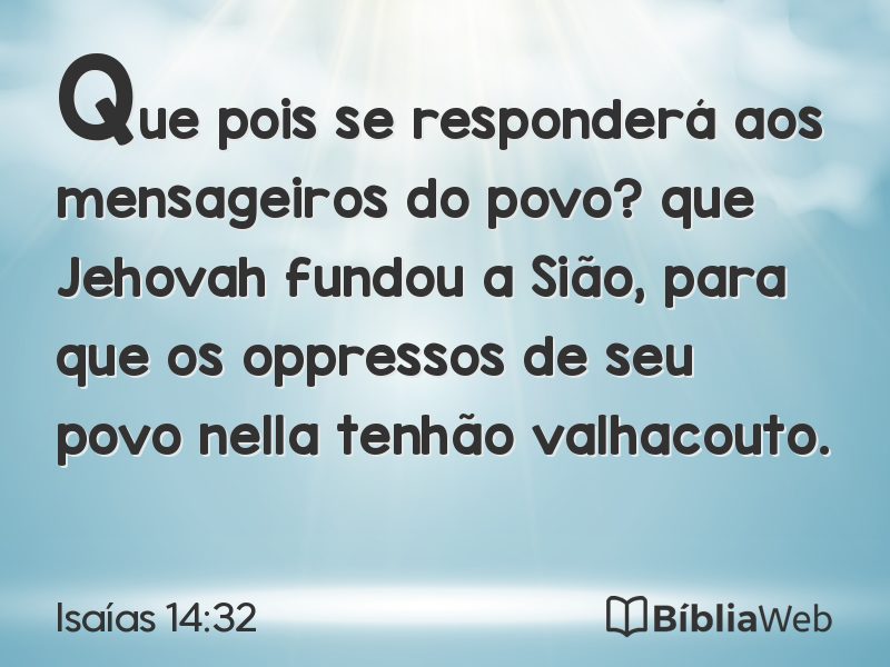 Isaías 14:32 em imagem para compartilhar