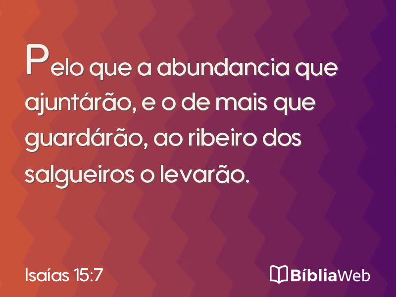 Isaías 15:7 em imagem para compartilhar