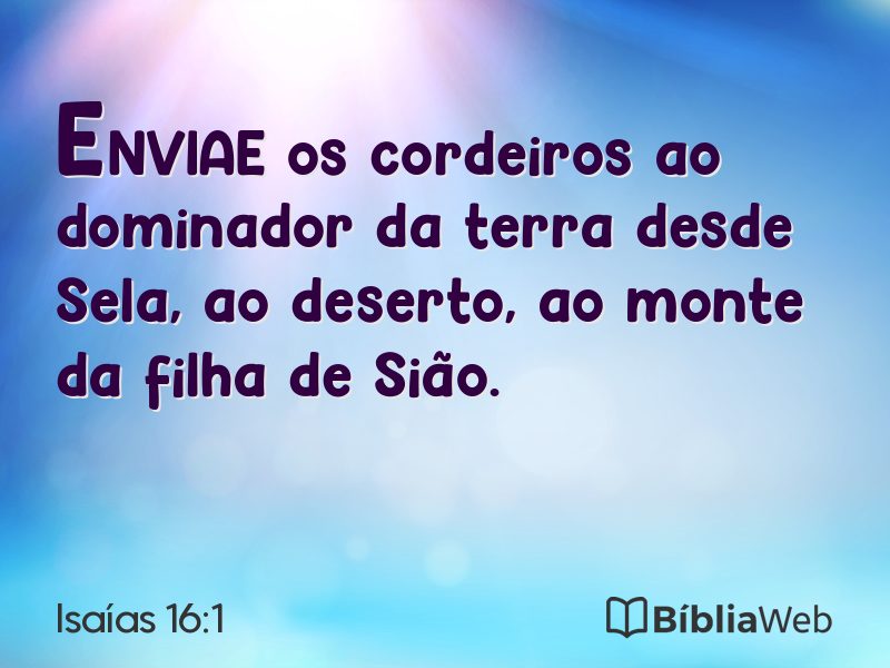 Isaías 16:1 em imagem para compartilhar
