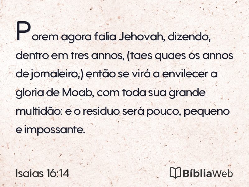 Isaías 16:14 em imagem para compartilhar